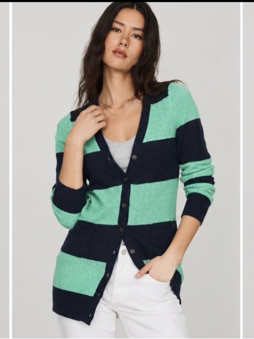 Anthropologie yellow bird boyfriend striped cardigan